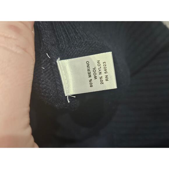 Banana republic Merino wool quarter zip pullover Mens sweater large blue stripe - Picture 5 of 7